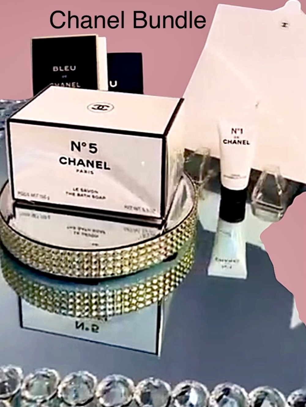 Bundle: CHANEL No. 5 Bath Soap NIB Full Size & Samples & Note Card/envelope